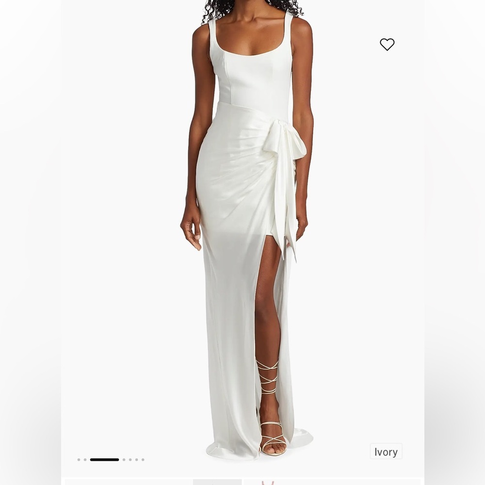 New - Cinq à Sept White Marian Draped Gown 6